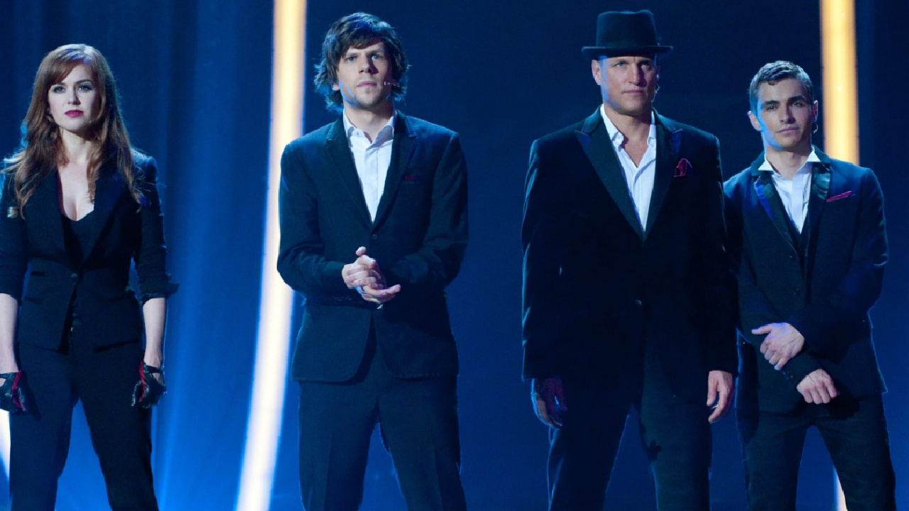 (L to R) Isla Fisher, Jesse Eisenberg, Woody Harrelson and Dave Franco in 2013's 'Now You See Me.' Photo: Lionsgate.