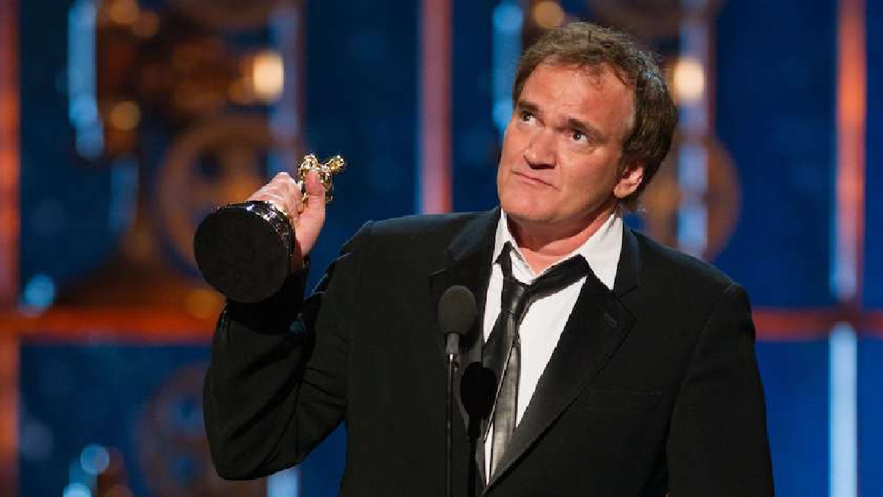 Quentin Tarantino accepts the Oscar® for original screenplay for “Django Unchained” during the live ABC Telecast of The Oscars® from the Dolby® Theatre, in Hollywood, CA, Sunday, February 24, 2013.