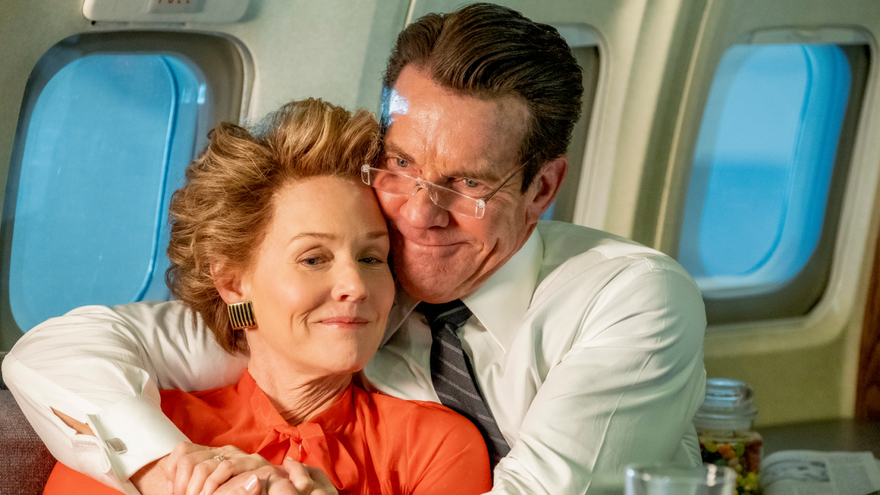 (L to R) Penelope Ann Miller and Dennis Quaid in 'Reagan'. Photo: MJM Entertainment.