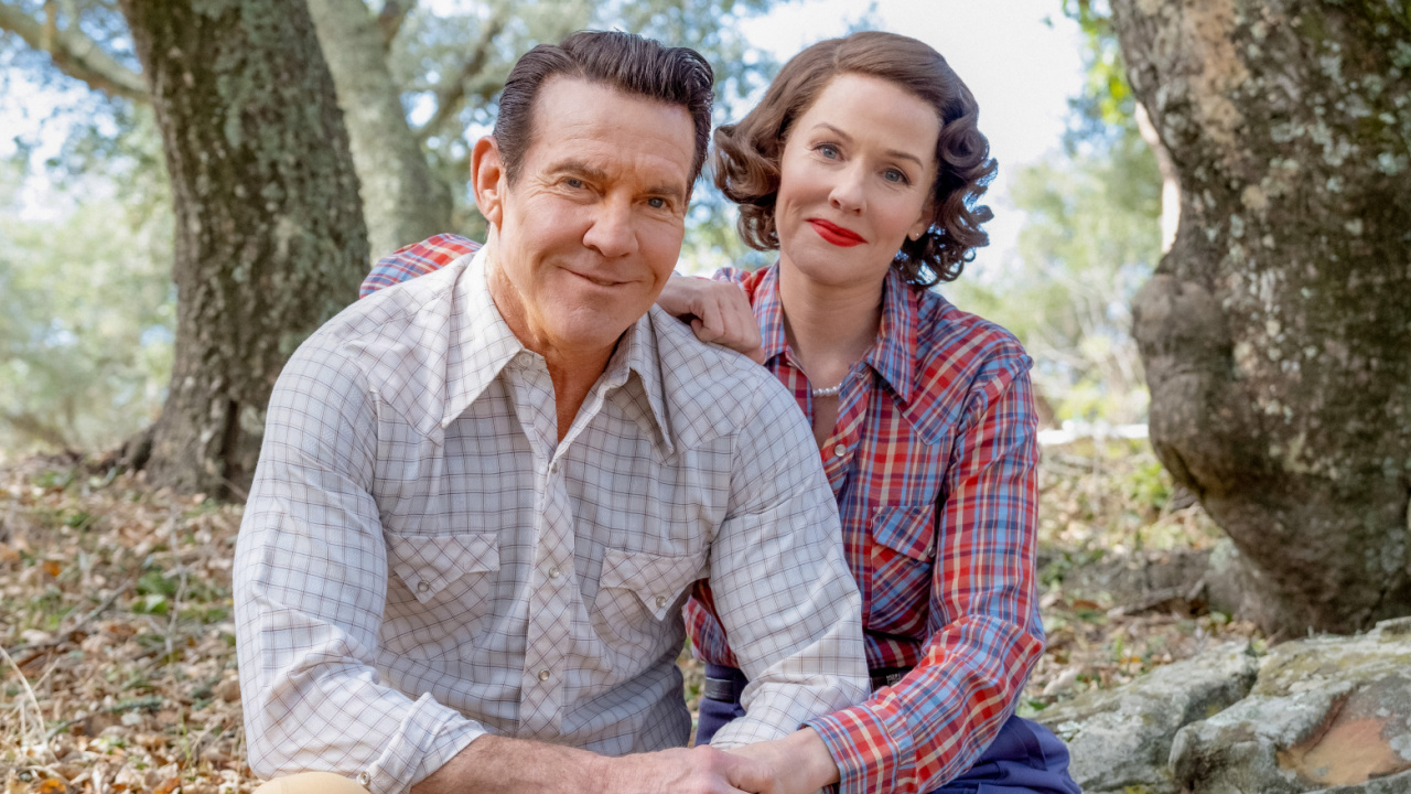 (L to R) Dennis Quaid and Penelope Ann Miller in 'Reagan'. Photo: MJM Entertainment.