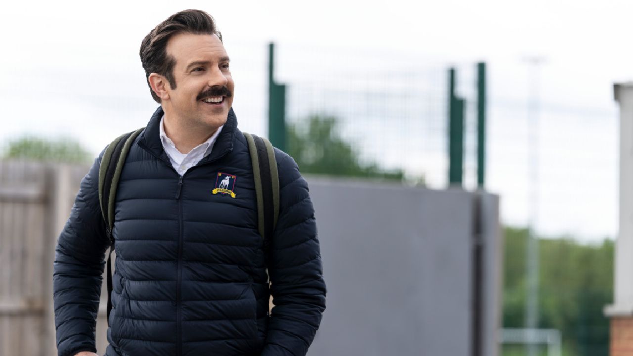 Jason Sudeikis in 'Ted Lasso' season 2, now streaming on Apple TV+.