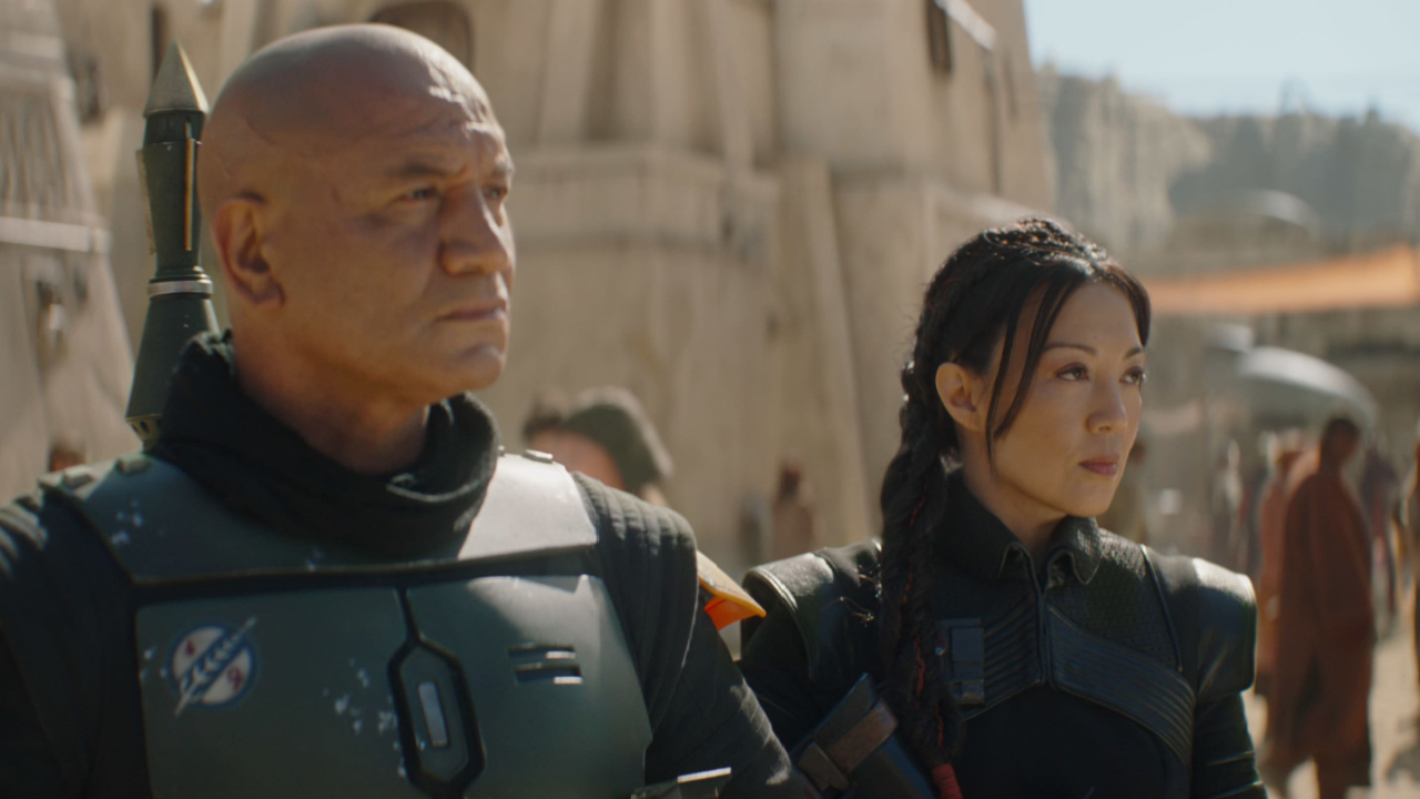 (L to R) Temuera Morrison and Ming-Na Wen in 'The Book of Boba Fett' on Disney+