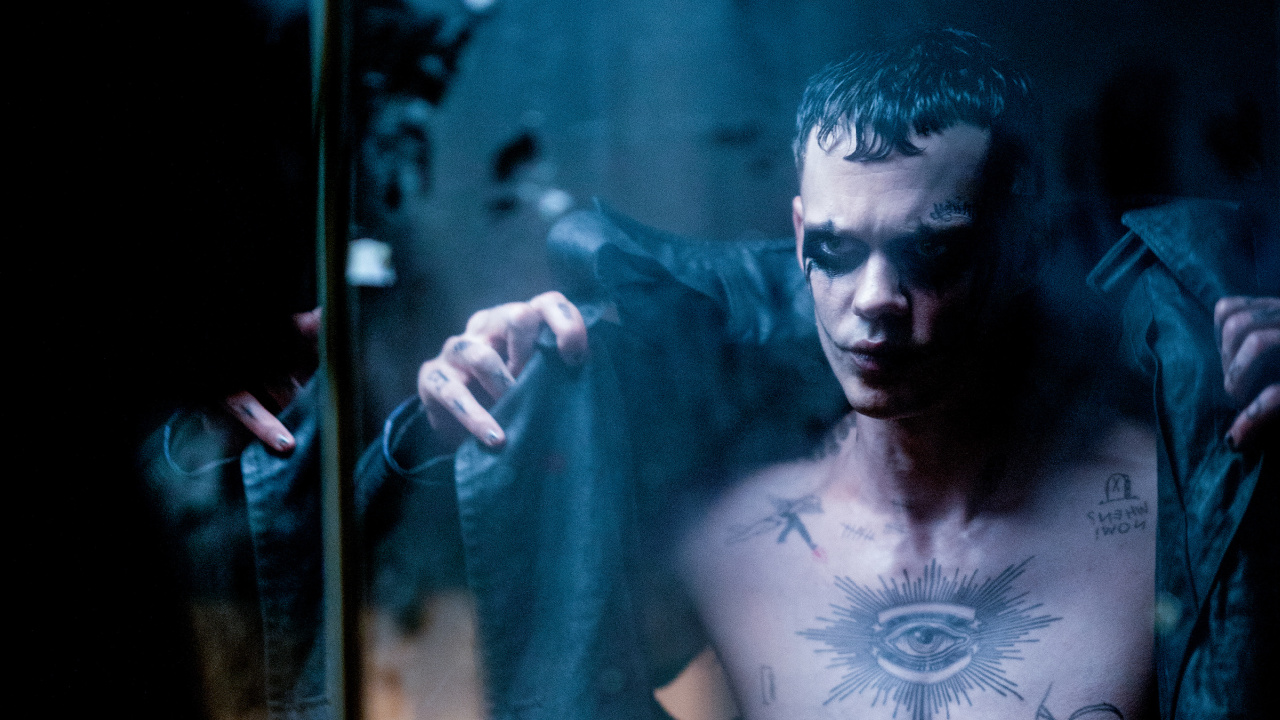 Bill Skarsgård in “The Crow.” Photo credit: Larry Horricks for Lionsgate.