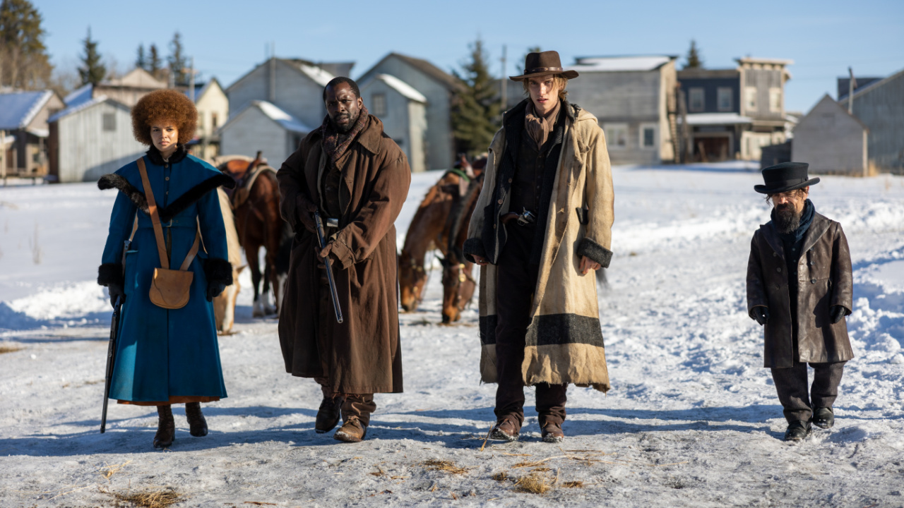 (L to R) Leslie Grace, Gbenga Akinnagbe, Levon Hawke and Peter Dinklage in 'The Thicket'. Photo: Samuel Goldwyn Films.