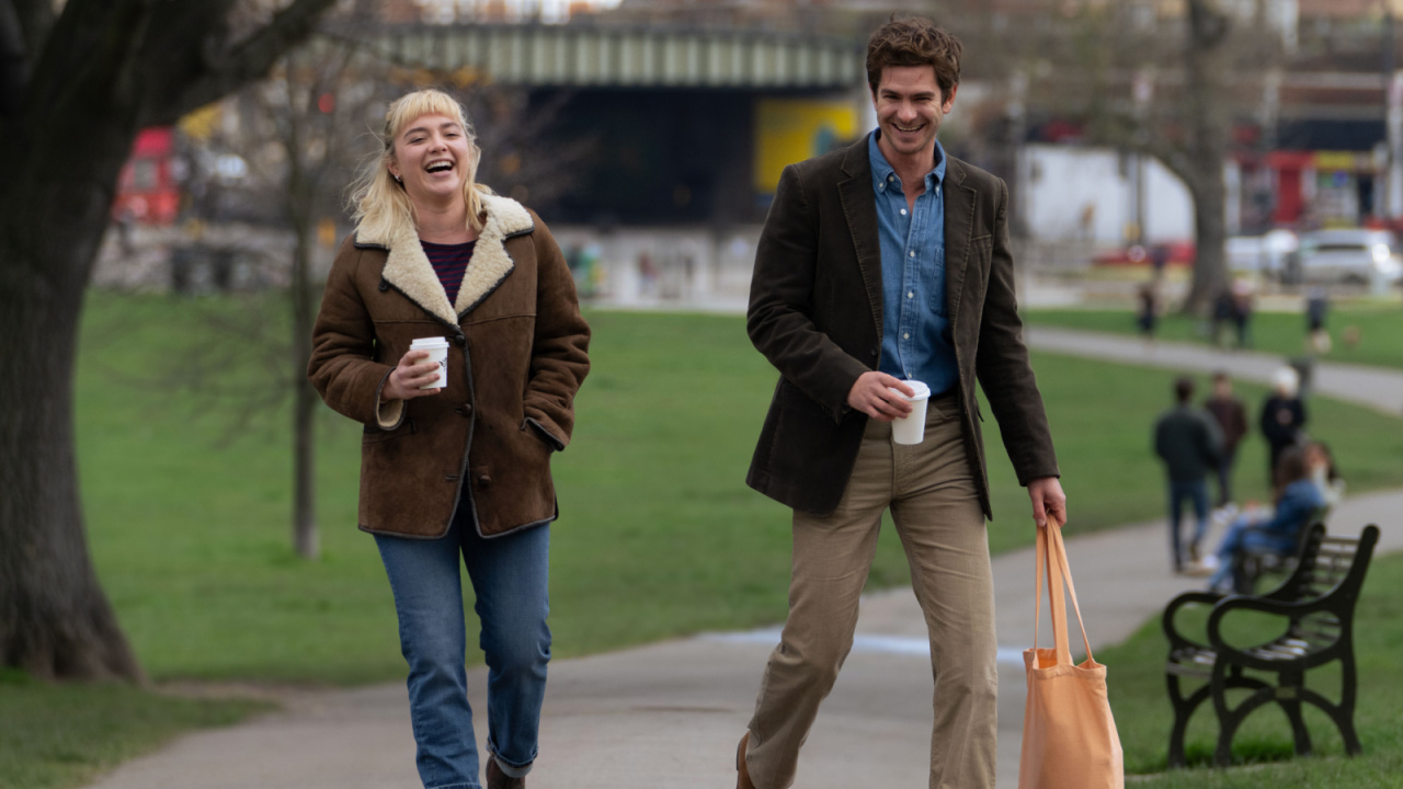 (L to R) Florence Pugh and Andrew Garfield in 'We Live in Time'. Photo: A24.