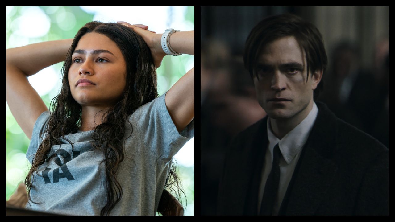 (Left) Zendaya stars as Tashi in director Luca Guadagnino’s 'Challengers,' an Amazon MGM Studios film. Photo credit: Niko Tavernise. © 2024 Metro-Goldwyn-Mayer Pictures Inc. All Rights Reserved. (Right) Robert Pattinson as Batman in Warner Bros. Pictures’ 'The Batman.' Photo Credit: Courtesy of Warner Bros. Pictures/ ™ & © DC Comics.