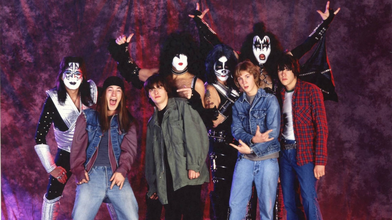 Kiss with the cast of 'Detroit Rock City'. Photo: New Line Cinema.