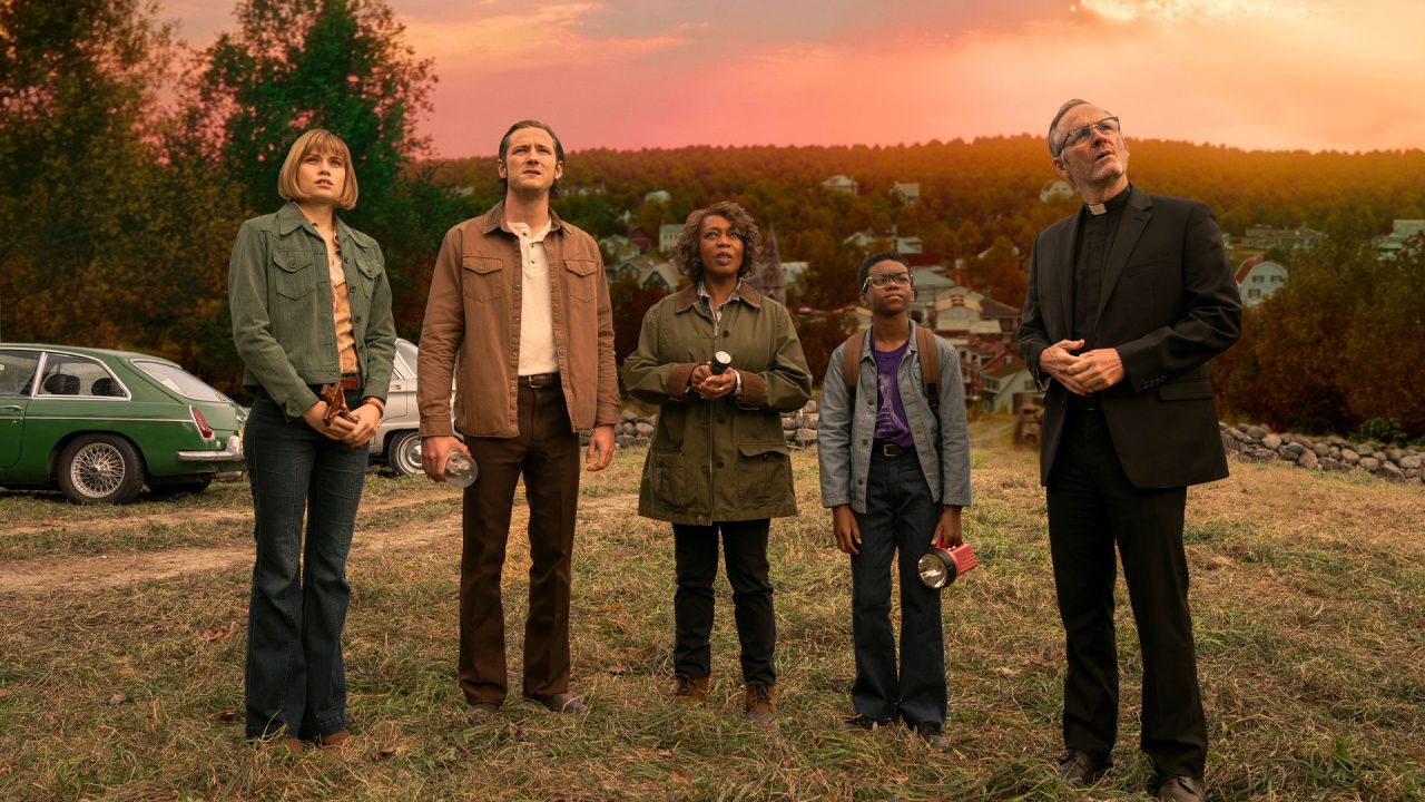 (L to R) Alfre Woodard, John Benjamin Hickey, Makenzie Leigh, Lewis Pullman, and Jordan Preston Carter in 'Salem's Lot'. Photo: Courtesy of New Line Cinema/Max.