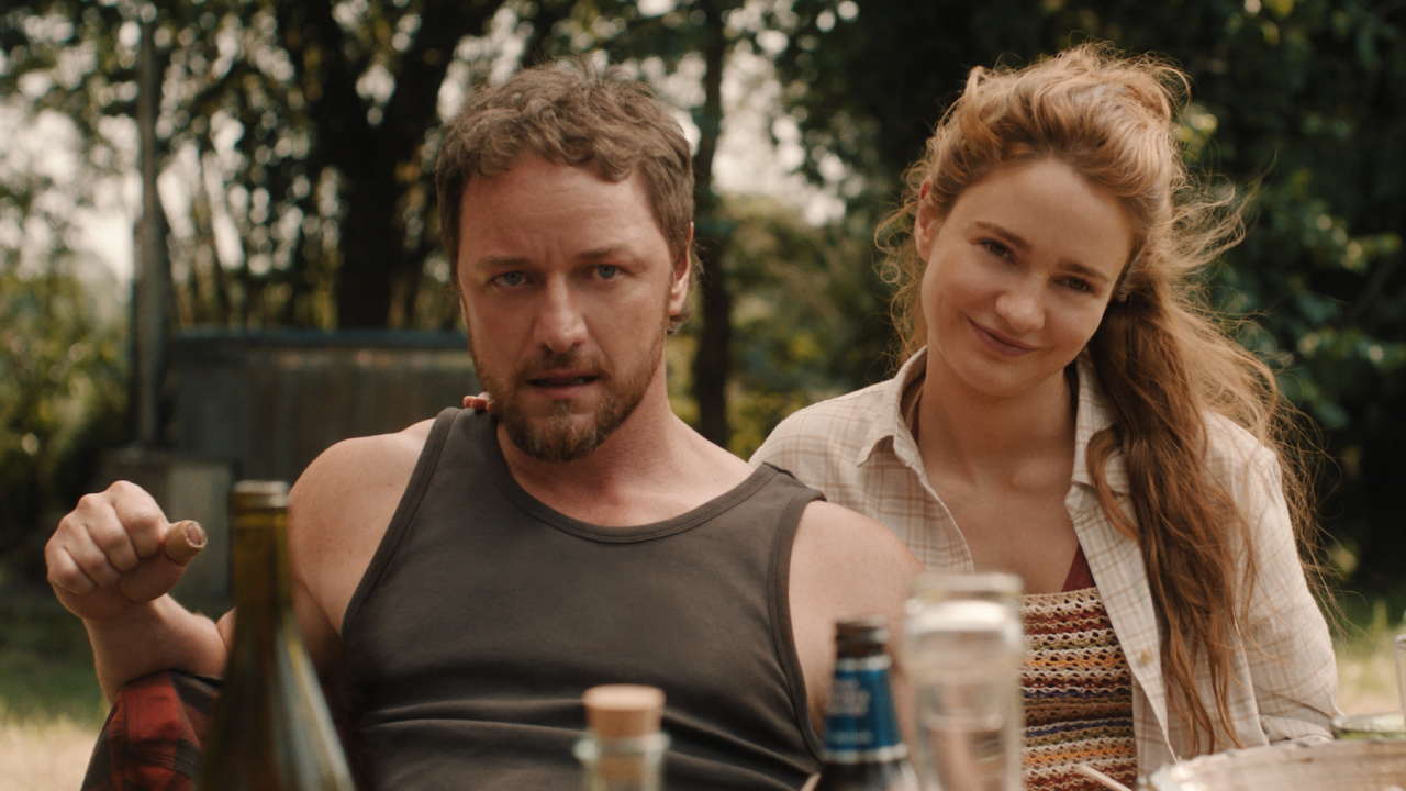 (L to R) Paddy (James McAvoy) and Ciara (Aisling Franciosi) in 'Speak No Evil', directed by James Watkins.