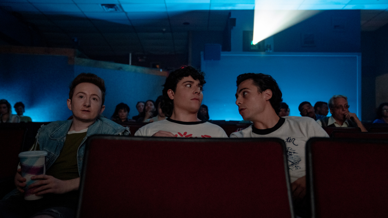 (L to R) Reed Northrup as Belly, Austin Zajur as Brian David and Nicholas Cirillo as Burny in the Romantic Comedy, 'The 4:30 Movie', a Saban Films release. Photo courtesy of Ralph Bavaro.