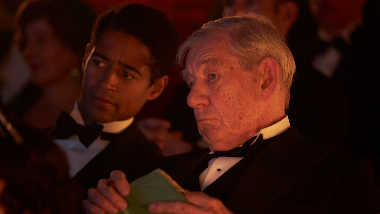 (L to R) Alfred Enoch and Ian McKellen in 'The Critic'. Photo: Lionsgate.