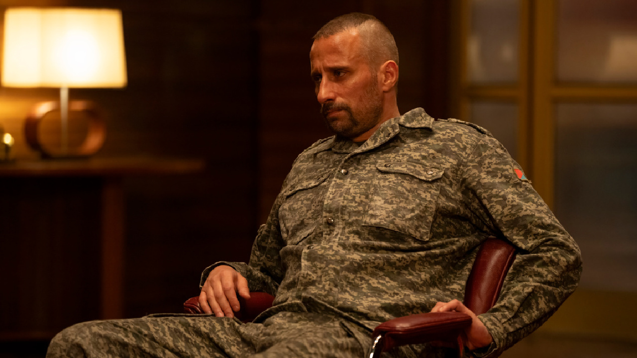 Matthias Schoenaerts in 'The Regime.' Photograph by Miya Mizuno/HBO.