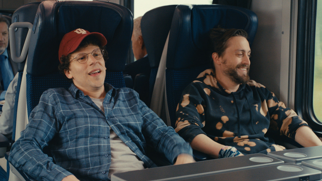 (L to R) Jesse Eisenberg and Kieran Culkin in “A Real Pain.” Photo courtesy of Searchlight Pictures, © 2024 Searchlight Pictures. All rights reserved.