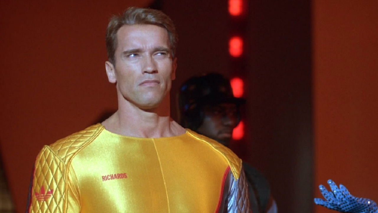 Arnold Schwarzenegger as Captain Benjamin "Ben" Richards in 'The Running Man.'