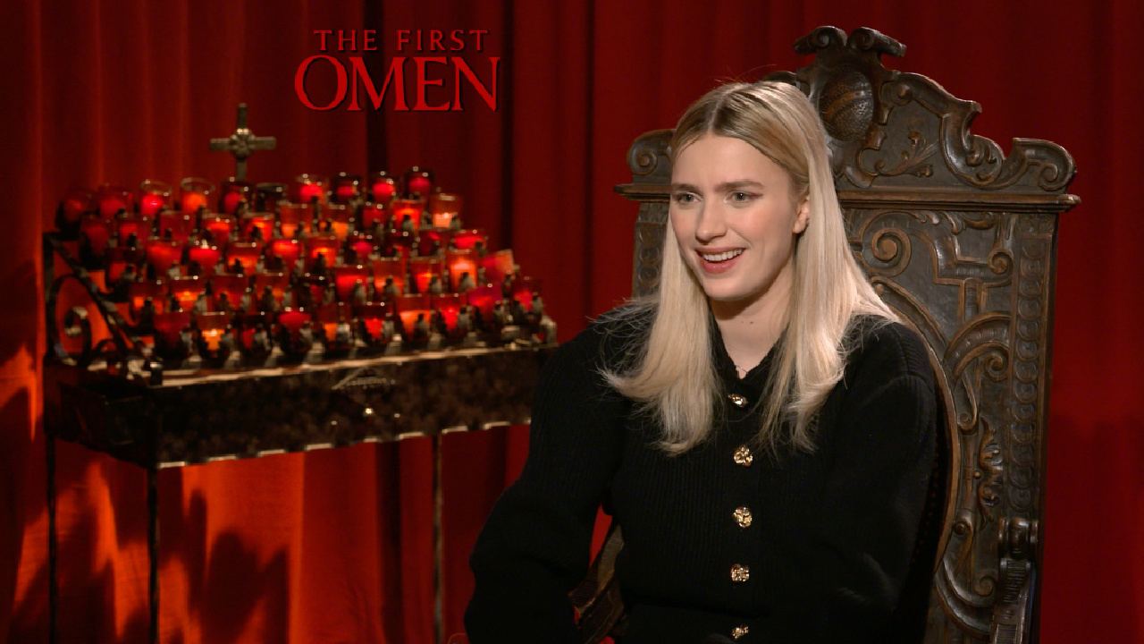 Nell Tiger Free Talks 'The First Omen'.