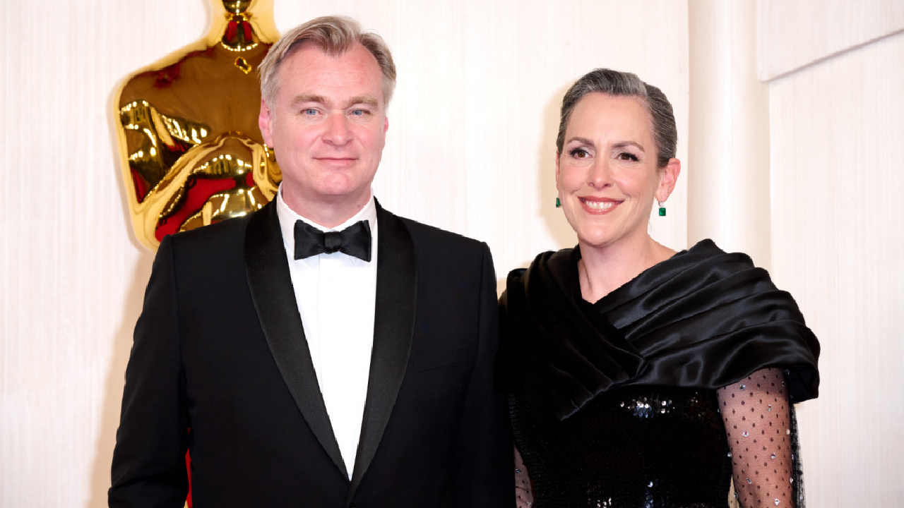 Oscar® nominee Christopher Nolan arrives with Emma Thomason at the red carpet of the 96th Oscars® at the Dolby® Theatre at Ovation Hollywood on Sunday, March 10, 2024. Credit/Provider: Nick Agro / ©A.M.P.A.S. Copyright: ©A.M.P.A.S.