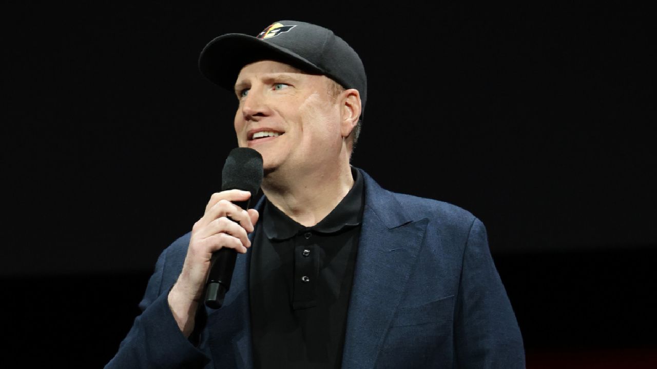 Marvel Studios' Kevin Feige at Disney's 2024 CinemaCon Presentation. Photo: Disney.