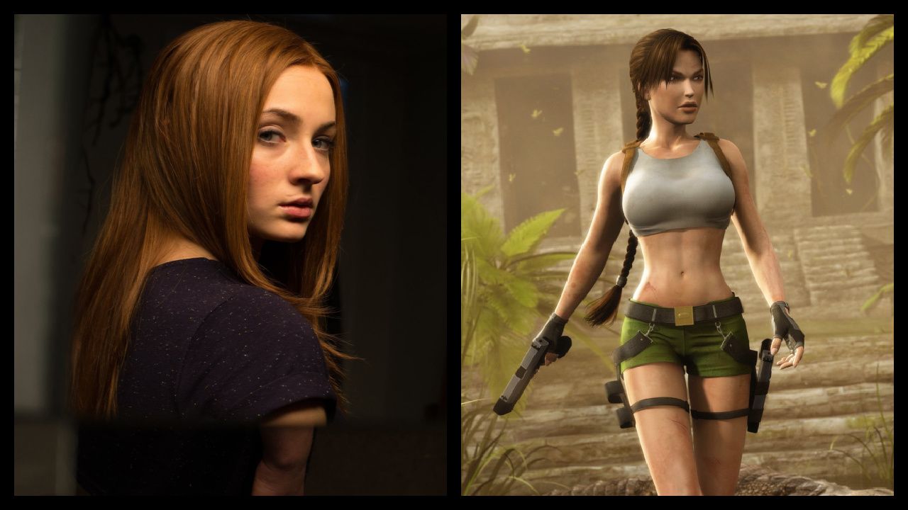 (Left) Sophie Turner in 'Another Me.' Photo: 20th Century Fox. (Right) Lara Croft from the 'Tomb Raider' video game.