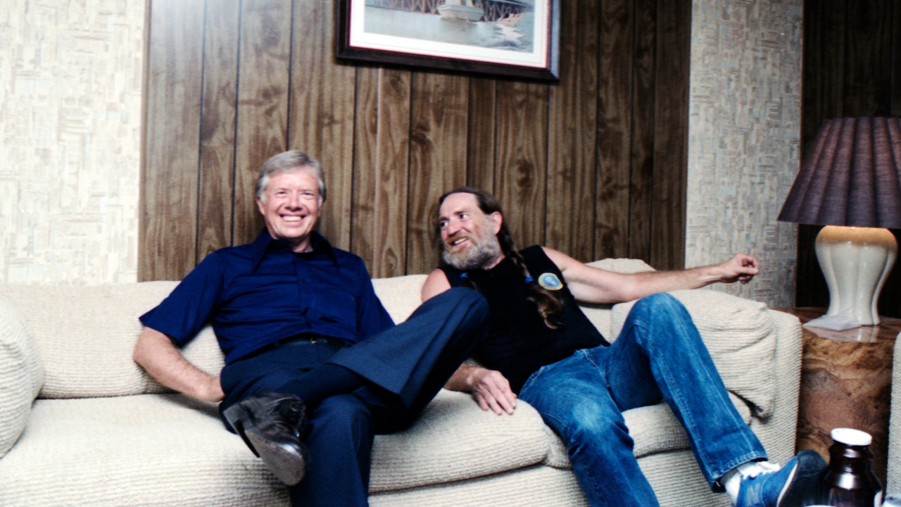 (L to R) President Jimmy Carter and Willie Nelson in the documentary 'Jimmy Carter: Rock & Roll President'. Photo: CNN Films.