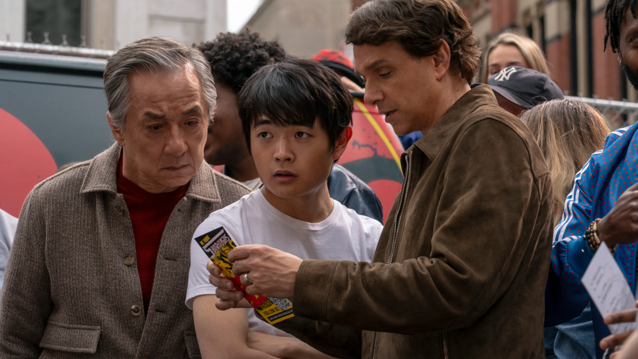 (L to R) Jackie Chan, Ben Wang and Ralph Macchio in Columbia Pictures 'Karate Kid: Legends'. Photo: Sony Pictures.