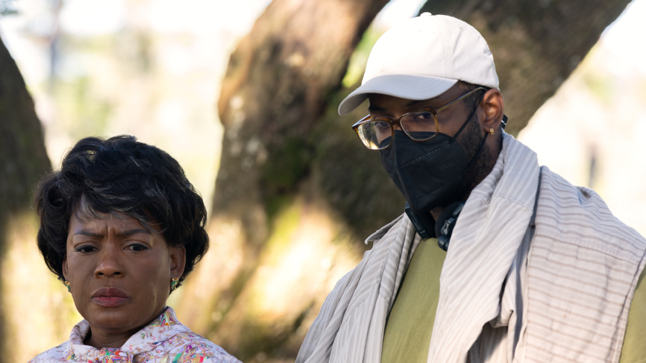 (L to R) Actor Aunjanue Ellis-Taylor and director RaMell Ross on the set of their film 'Nickel Boys', from Orion Pictures. Photo: L. Kasimu Harris. © 2024 Amazon Content Services LLC. All Rights Reserved.