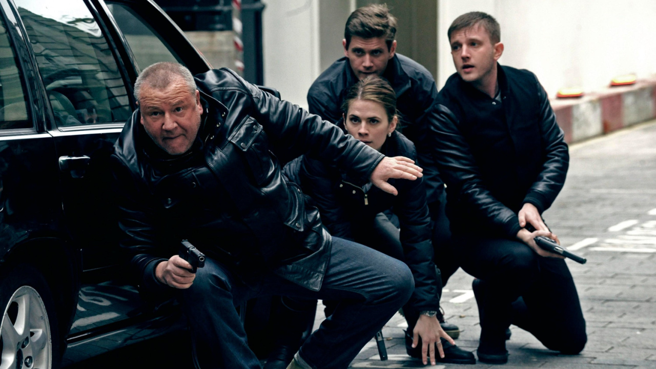 (L to R) Ray Winstone, Hayley Atwell and Plan B in 2012's 'The Sweeney'. Photo: Entertainment One.