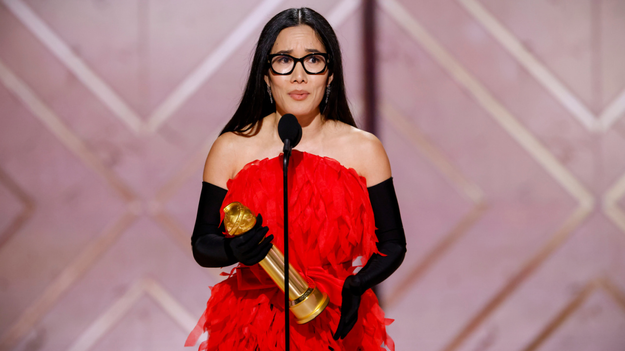 Ali Wong accepts the award for Stand-up Comedy Performance at the 82nd Annual Golden Globe Awards, airing live from the Beverly Hilton in Beverly Hills, California on Sunday, January 5, 2025, at 8 PM ET/5 PM PT, on CBS and streaming on Paramount+. Photo: Sonja Flemming/CBS ©2025 CBS Broadcasting, Inc. All Rights Reserved.