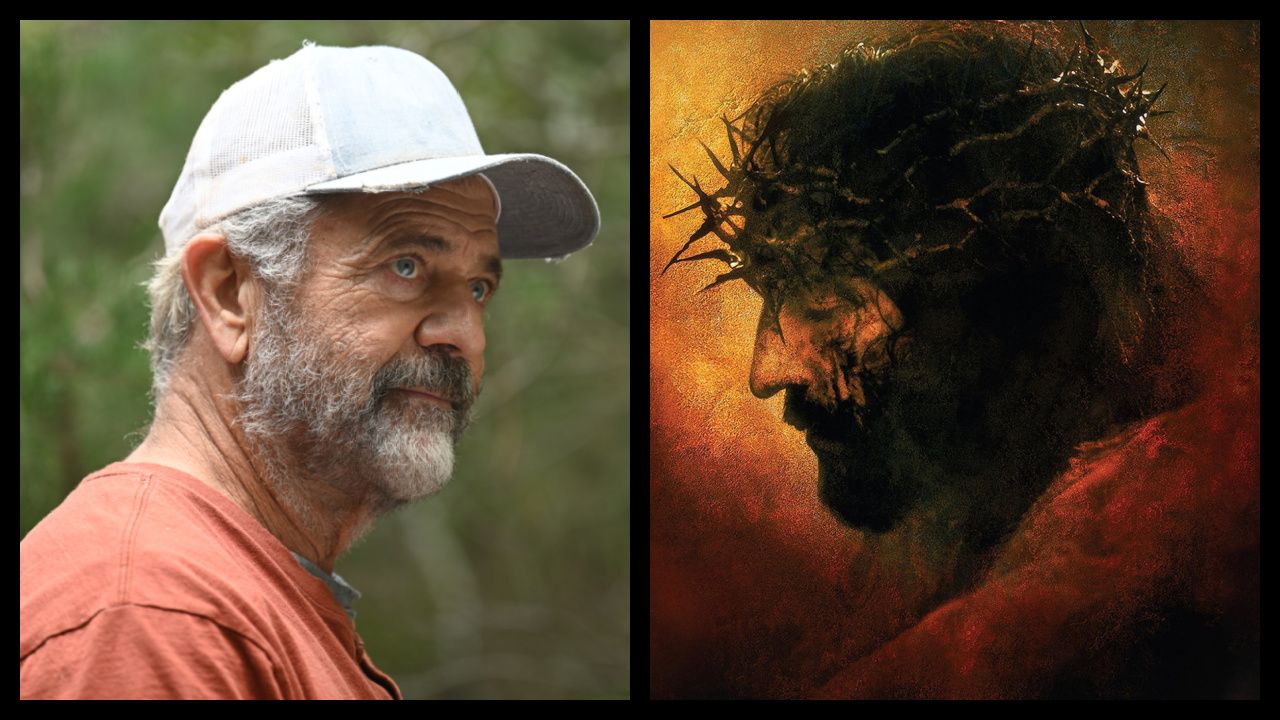 (Left) Mel Gibson in 'Monster Summer'. Photo: Pastime Pictures. (Right) Jim Caviezel as Jesus Christ in 2004's 'The Passion of the Christ'. Photo: Icon Productions.