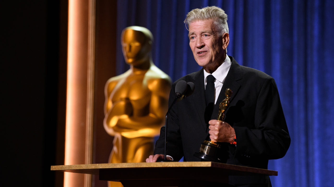 Honorary Award recipient David Lynch accepts the award at the 2019 Governors Awards in The Ray Dolby Ballroom on Sunday, October 27, 2019, in Hollywood, CA. Credit/Provider: Richard Harbaugh / ©A.M.P.A.S. Copyright: ©A.M.P.A.S.