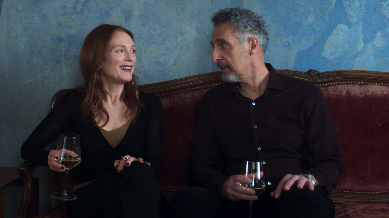 (L to R) Julianne Moore and John Turturro in 'The Room Next Door'. Photo: Warner Bros. Pictures.