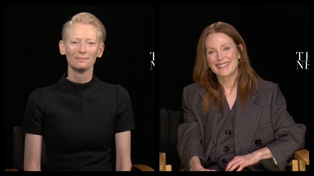 (L to R) Tilda Swinton and Julianne Moore star in 'The Room Next Door'.