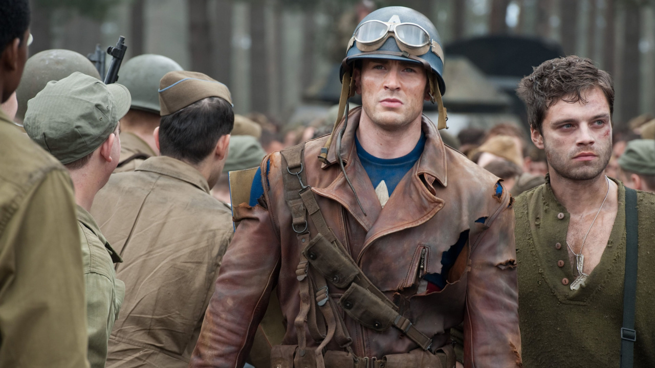 (L to R) Chris Evans and Sebastian Stan in 'Captain America: The First Avenger'. Photo: Marvel Studios.