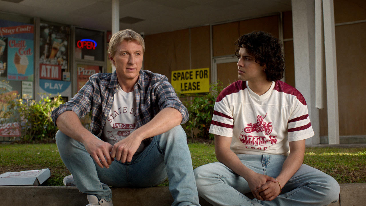 (L to R) William Zabka as Johnny Lawrence, Xolo Maridueña as Miguel Diaz in 'Cobra Kai'. Photo: Curtis Bonds Baker/Netflix © 2024.