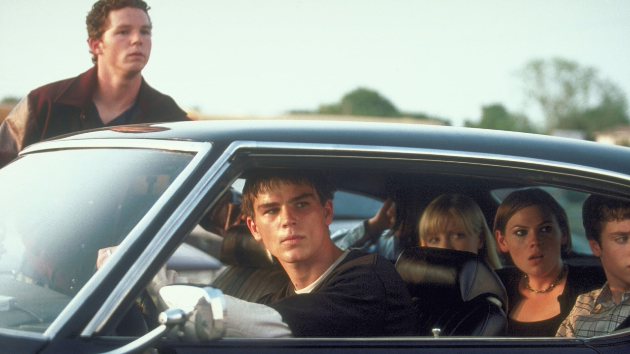 (L to R) Shawn Hatosy, Josh Hartnett, Laura Harris, Clea DuVall and Elijah Wood in 1996's 'The Faculty'. Photo: Miramax Films.