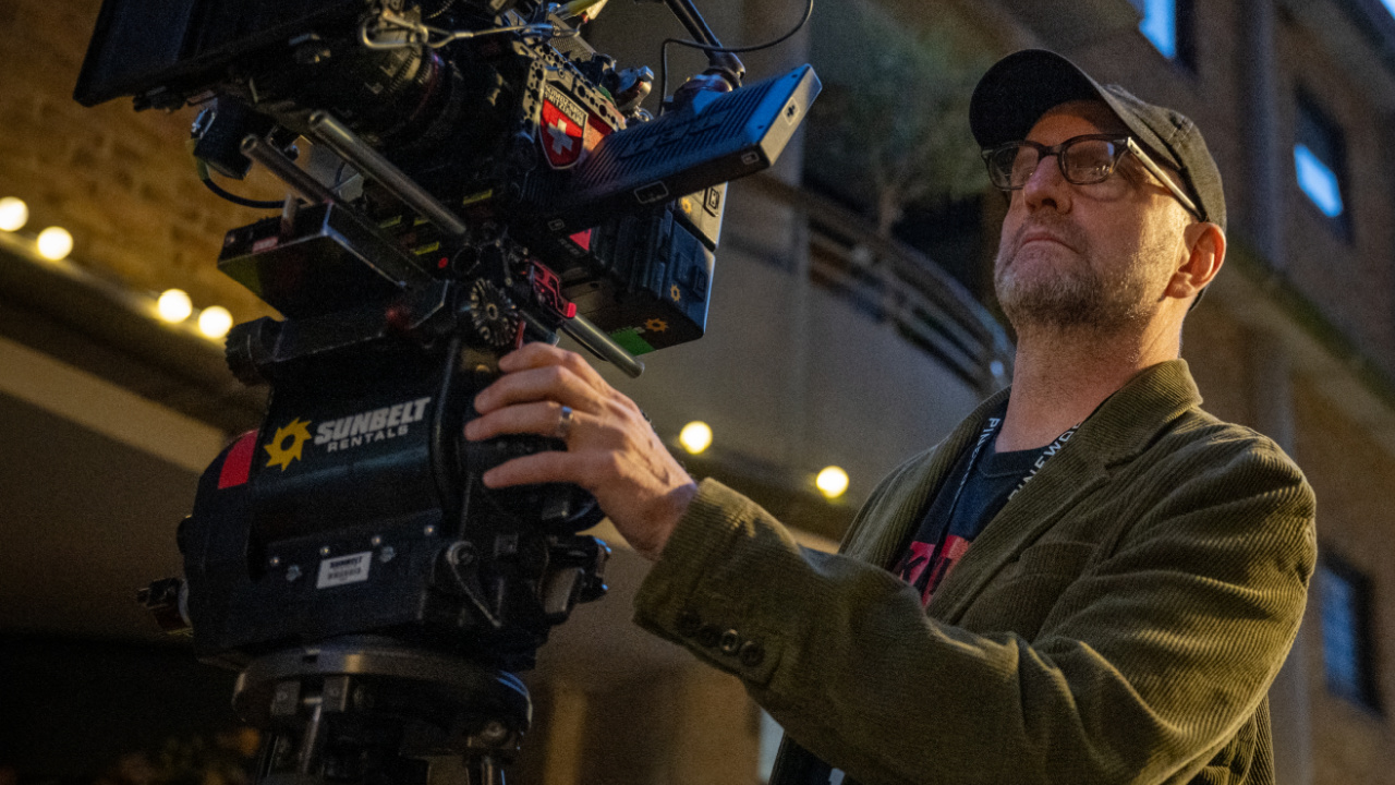 Director Steven Soderbergh on the set of 'Black Bag', a Focus Features release. Credit: Claudette Barius/Focus Features © 2025 All Rights Reserved.