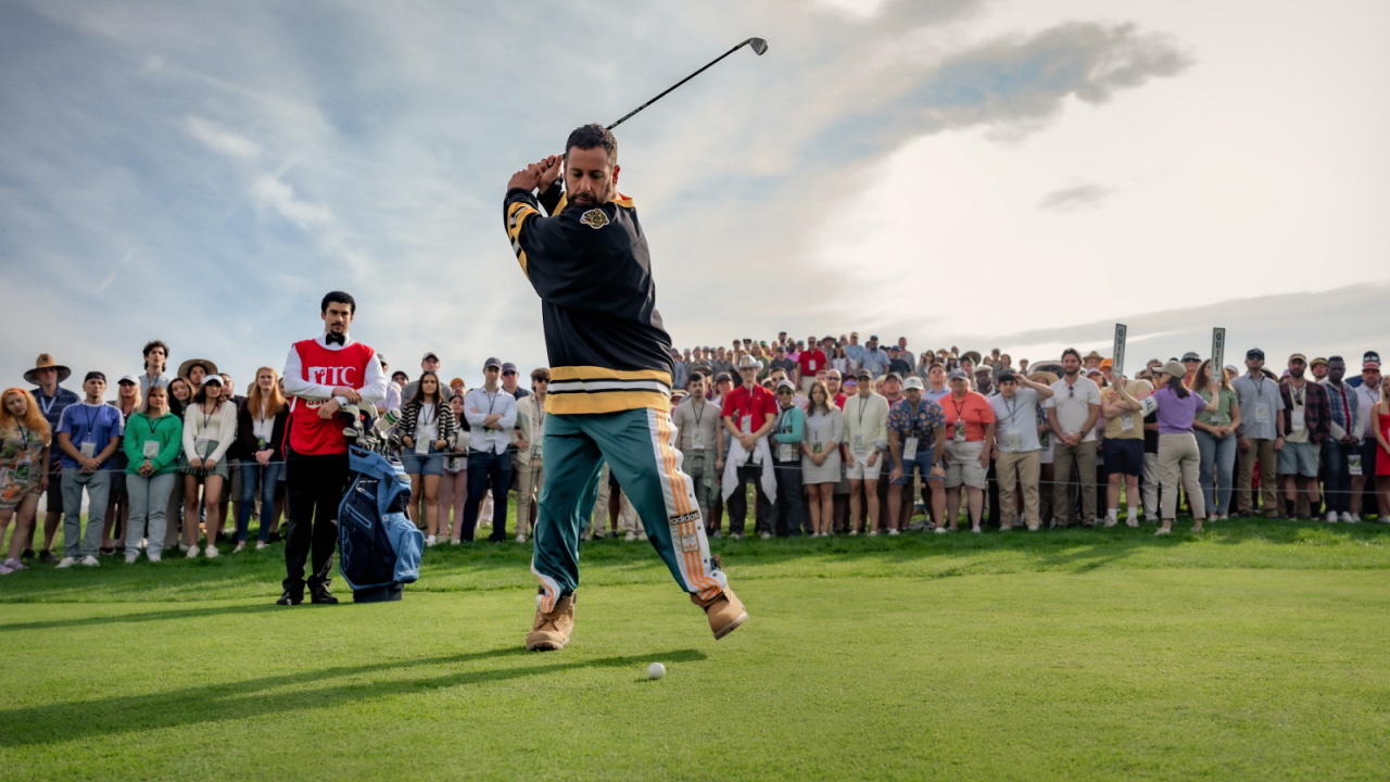Adam Sandler as Happy Gilmore in 'Happy Gilmore 2'. Photo: Scott Yamano/Netflix © 2024.