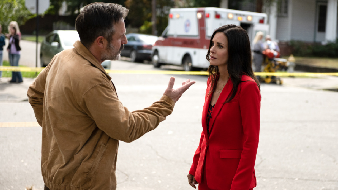 (L ke r) David Arquette dan Courteney Cox di Paramount Pictures "Berteriak."