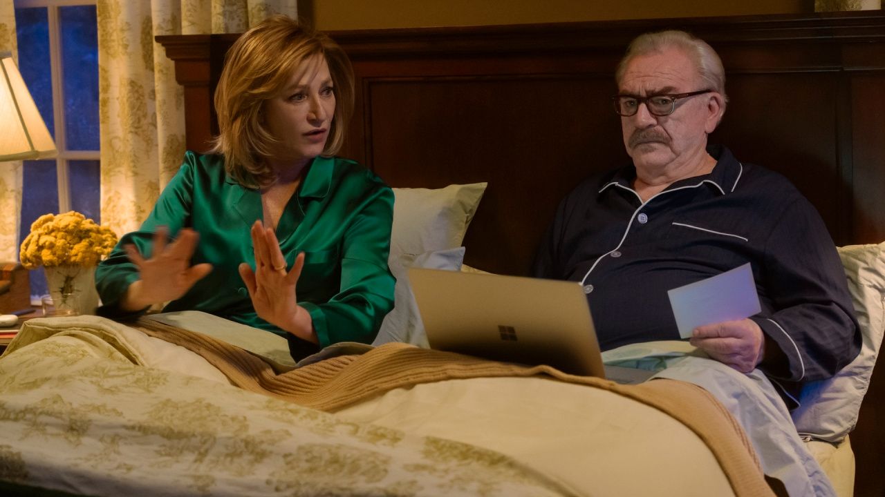 (L to R) Edie Falco, and Brian Cox in 'The Parenting'. Photo: Courtesy of Max.