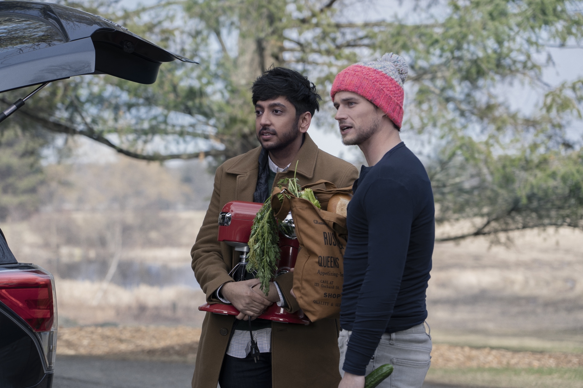 (L to R) Nik Dodani, and Brandon Flynn in 'The Parenting'. Photo: Courtesy of Max.