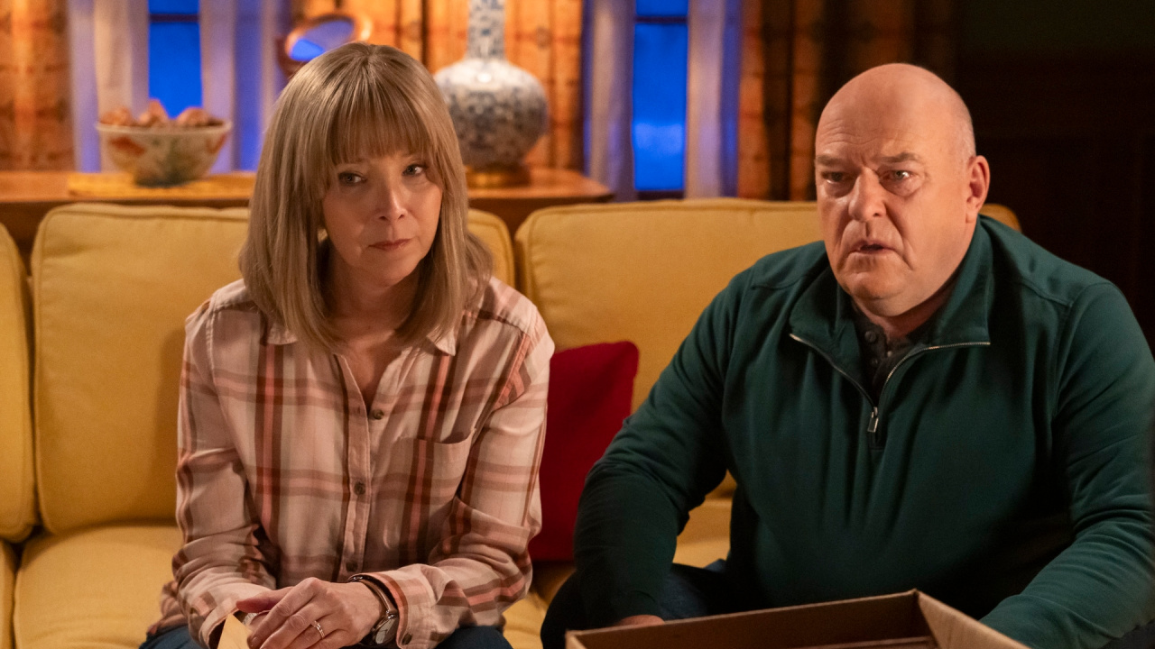 (L to R) Lisa Kudrow and Dean Norris in 'The Parenting'. Photo: Courtesy of Max.