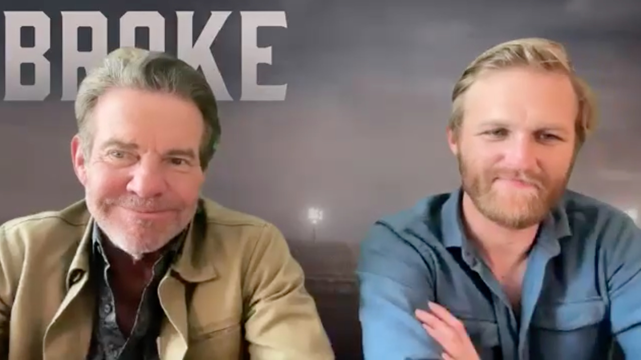 (L to R) Dennis Quaid and Wyatt Russell star in 'Broke'.