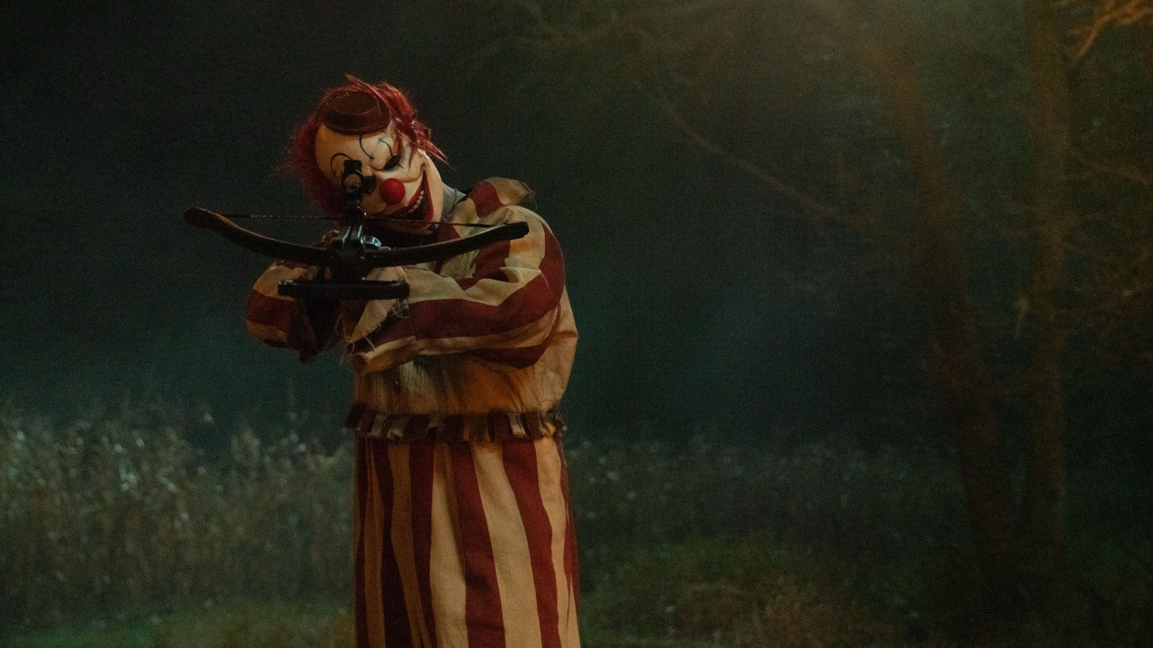 'Clown in a Cornfield' opens in theaters on May 9th. Photo: RLJE Films & Shudder.