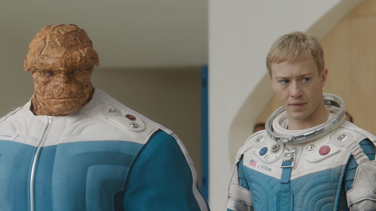 (L to R) Ebon Moss-Bachrach as Ben Grimm/The Thing and Joseph Quinn as Johnny Storm/Human Torch in 20th Century Studios/Marvel Studios' 'The Fantastic Four: First Steps.' Photo courtesy of 20th Century Studios/Marvel Studios. © 2025 20th Century Studios / © and ™ 2025.