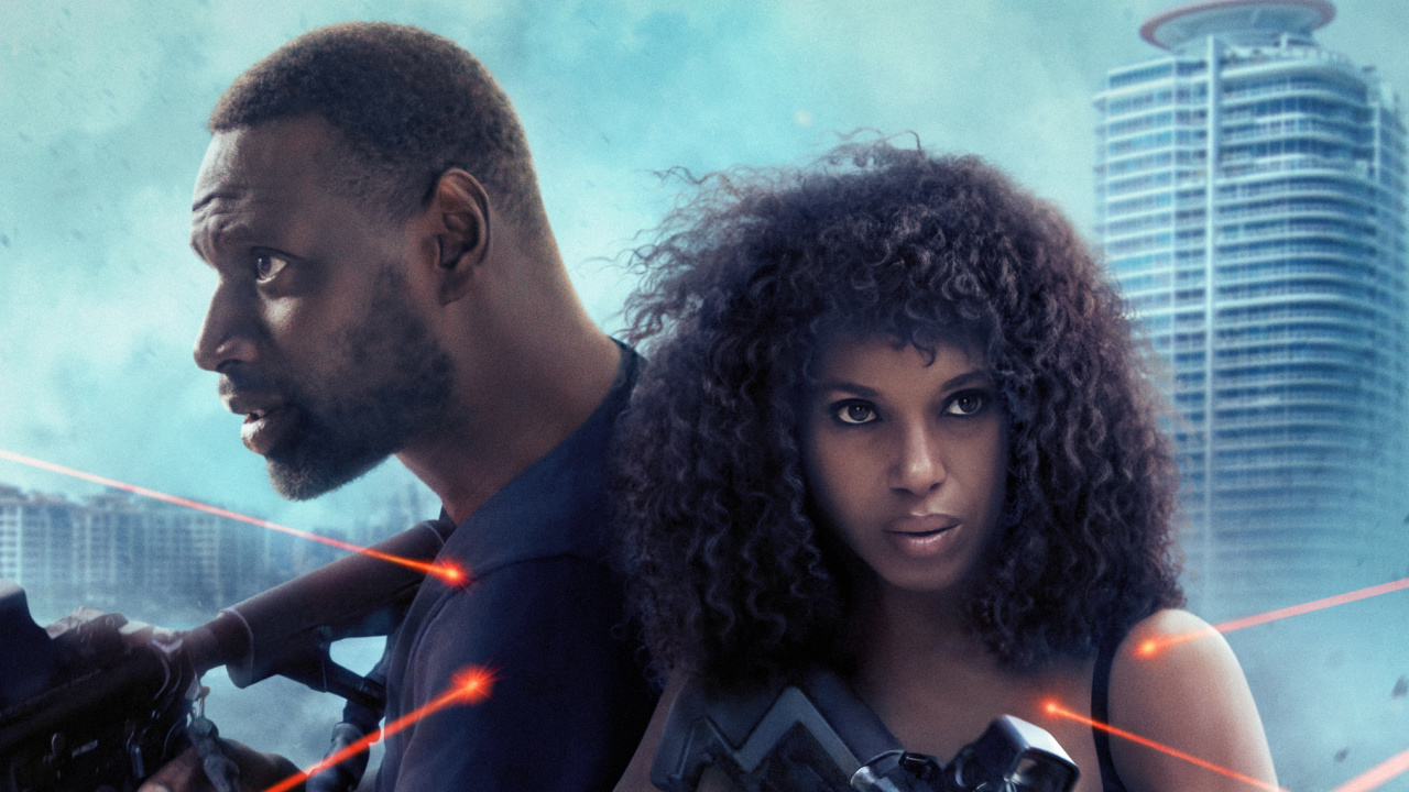 (L to R) Omar Sy as Isaac and Kerry Washington as Kyrah in 'Shadow Force'. Photo: Courtesy of Lionsgate.