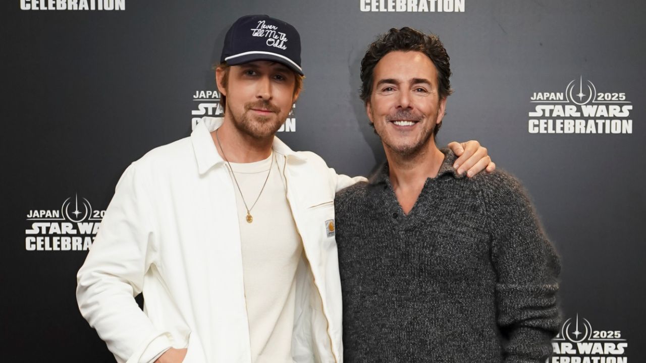 (L to R) 'Star Wars: Starfighter's Ryan Gosling and director Shawn Levy at Star Wars Celebration 2025. Photo: Lucasfilm.