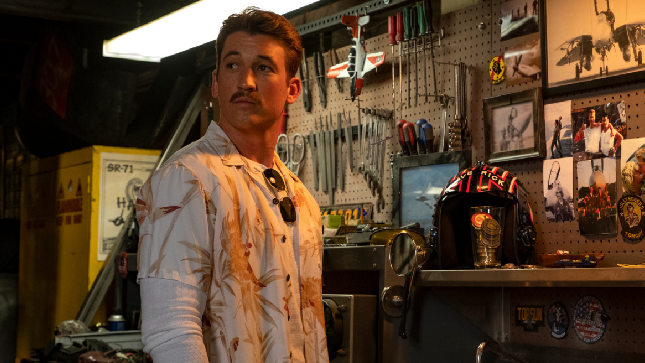 Miles Teller plays Lt. Bradley "Rooster" Bradshaw in 'Top Gun: Maverick' from Paramount Pictures, Skydance and Jerry Bruckheimer Films.