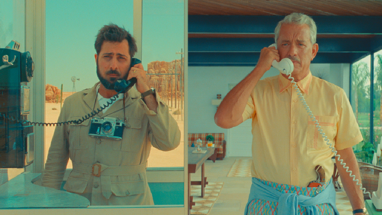 (L to R) Jake Ryan, Jason Schwartzman and Tom Hanks in director Wes Anderson's 'Asteroid City,' a Focus Features release. Credit: Courtesy of Pop. 87 Productions/Focus Features.