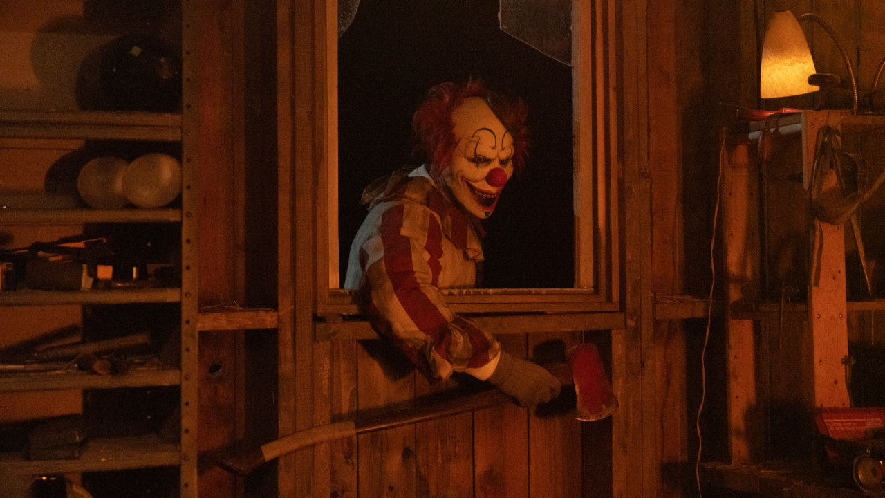 Frendo the Clown in Eli Craig’s 'Clown in a Cornfield.' Courtesy of RLJE Films & Shudder. An RLJE Films & Shudder Release.