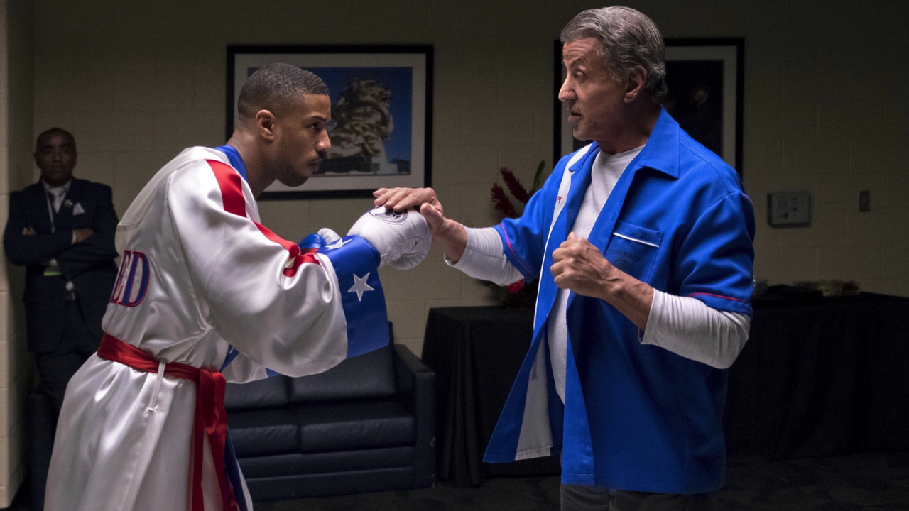 (L to R) Michael B. Jordan as Adonis Creed, Sylvester Stallone as Rocky Balboa in 'Creed II.' Photo: MGM.