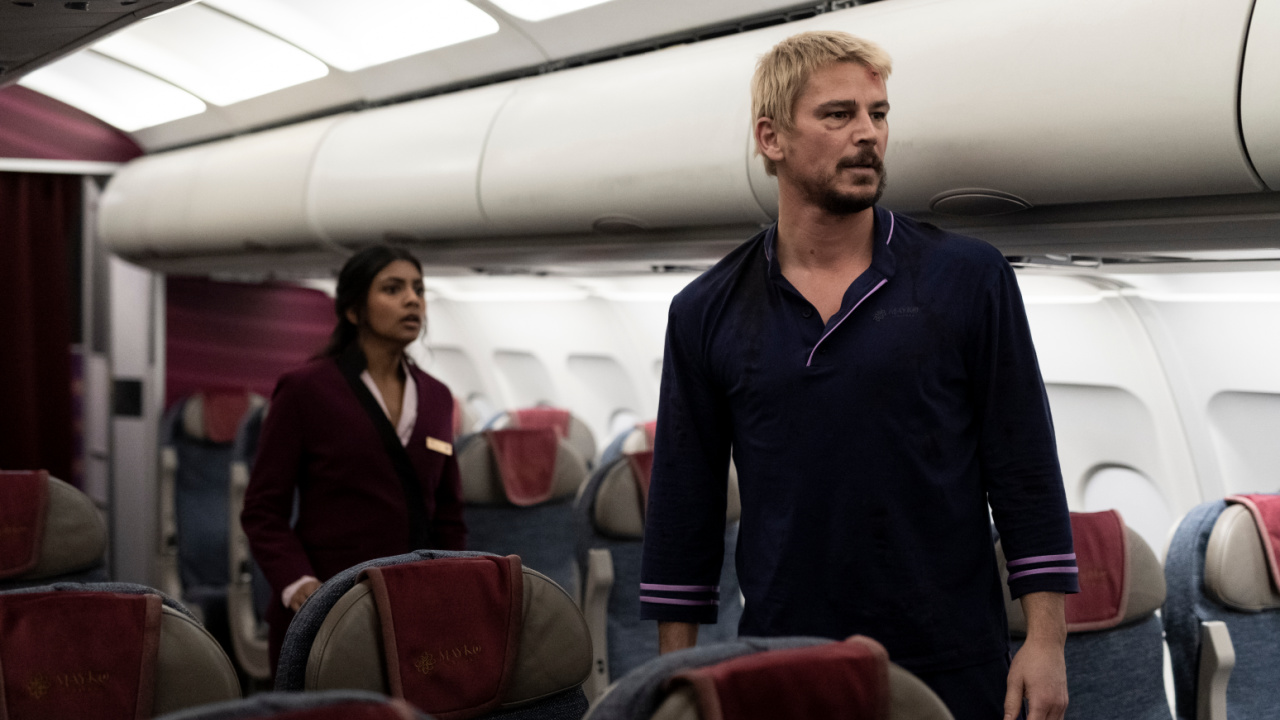(L to R) Charithra Chandran and Josh Hartnett in 'Fight or Flight'. Photo: Vertical.
